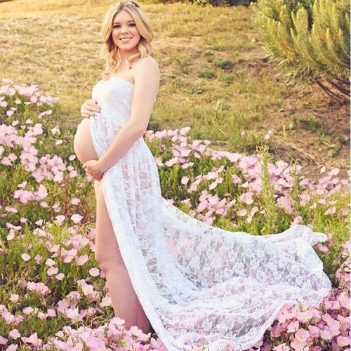 Vestido De Maxi Maternidad Embarazo Sin Tirantes Fotografía