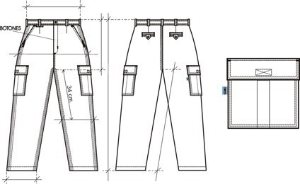 Imagen 2 de 8 de Pantalón De Trabajo Cargo Ombú Original Col Vs 38al60