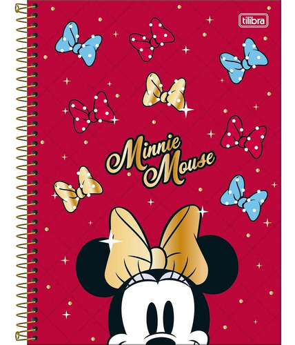 Caderno Minnie Mouse 10 Matérias Uni Espiral Tilibra Capa 1