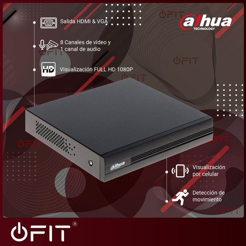 Imagen 3 de 8 de Kit Seguridad Dahua Full Hd Dvr 8ch + 6 Domos