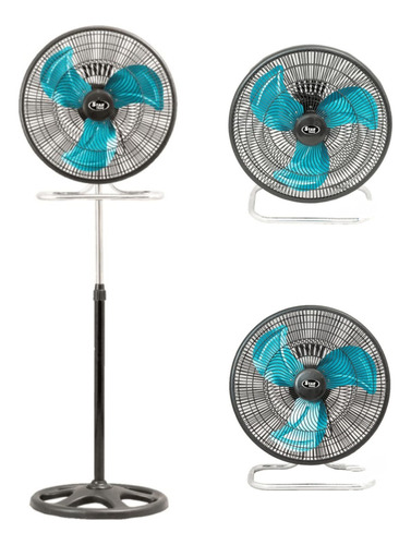 Ventilador 20'' Turbo Pie Piso Pared 3-1 Star Trak 3 Palas