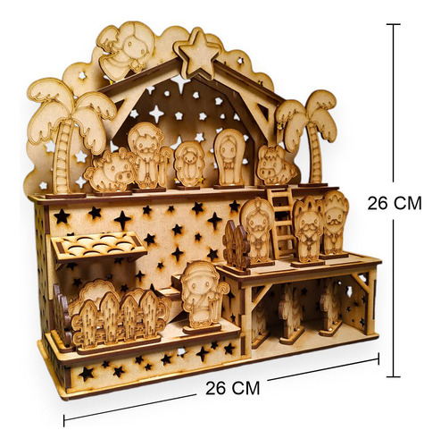 Nacimiento Navidad Pesebre Decoración Mdf 3 Mm Para Armar.