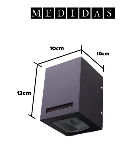 Imagen 2 de 10 de Aplique Exterior Unidireccional Pared Led Gu10 220v