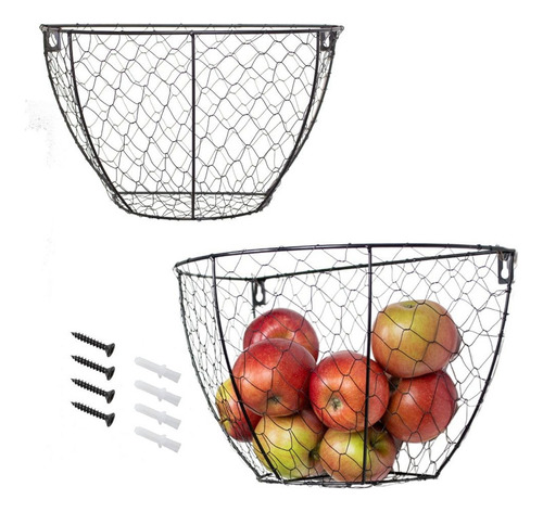 Cesta De Frutas Colgante (juego De 2)  Cesta De Almacenam