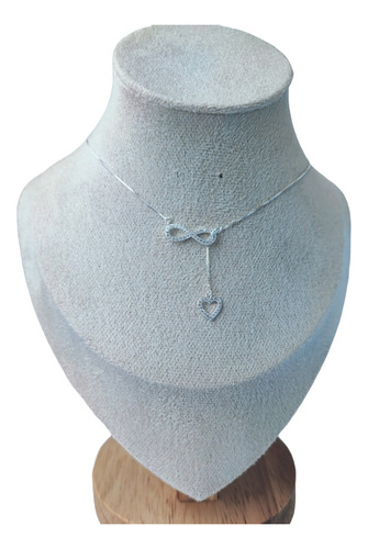 Collar Infinito Corazon Con Circones De Plata Esterlina S925