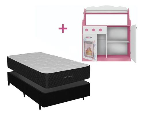 Combo Infantil Cama Carruaje + Cómoda Armario Dormitorio