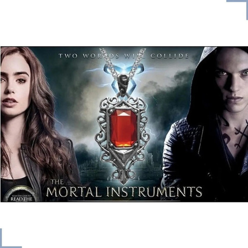 Colar Instrumentos Mortais Isabelle Lightwood Shadowhunters Cor Vermelho