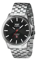 Comprar Relógio Masculino Prata Preto X-watch Com Data Prova D'água