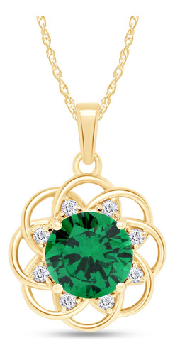 Jewel Zone Us 4.5 Ct Esmeralda Verde Simulada, Collar Con C.