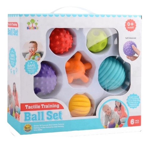 Imagen 1 de 10 de Pelotas Con Textura Bebe Estimulación Tactil Sensorial X6 Ed