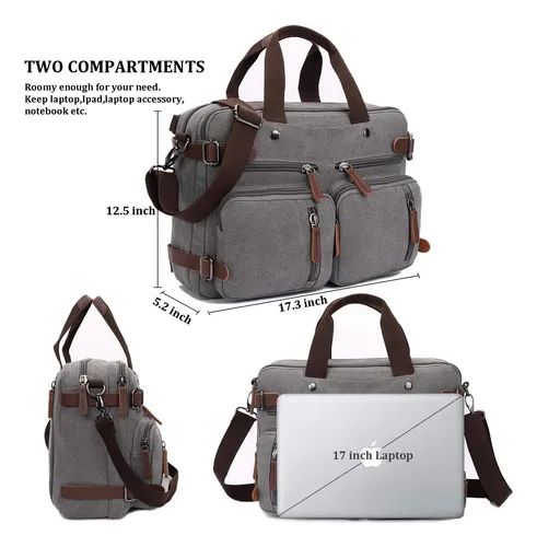 Crocod Mochila Convertible 3 En 1 Para Computadora Portátil,