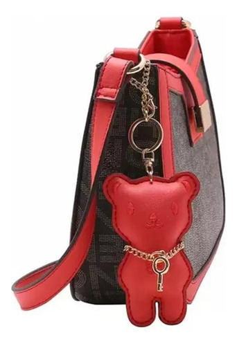 Bolsa Feminina Chenson Monograma Tira Colo Vermelho Café