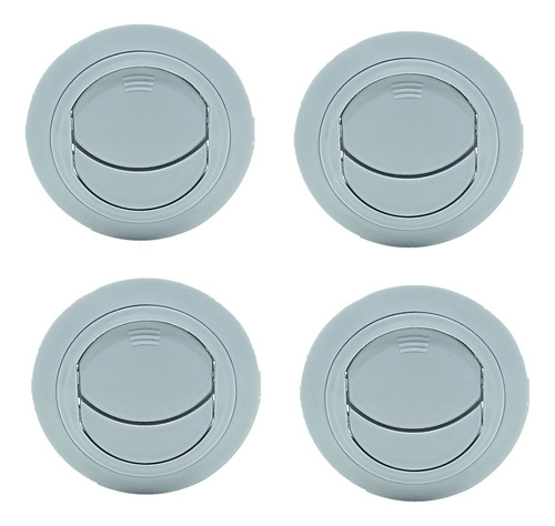 4pcs Difusor Ar Condicionado Universal 60mm Com Anel - Cinza