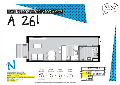 Vendo Monoambiente Con Terraza Al Frente, En Construcción Para 08/2021, Sobre 26 De Marzo, Pocitos