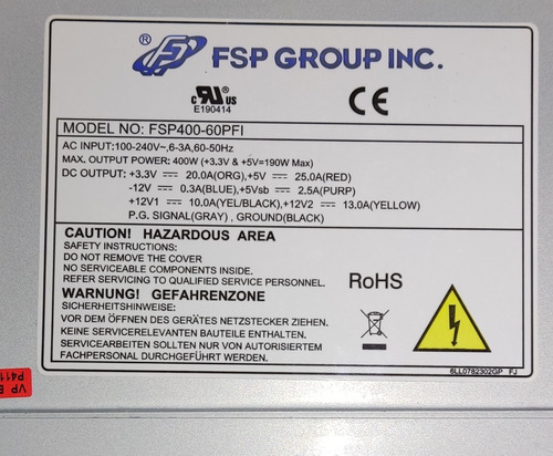 Fuente De Poder (servidores) Marca Siemens Fsp400-60pfi