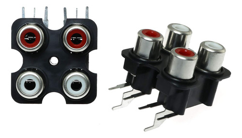 E-sobresaliente Rca Hembra Jack 4 Piezas Pcb Montado Av...