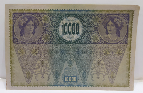 Antiguo Billete 10000 Coronas Austria 1918 Pick 25 #2 (Usado)