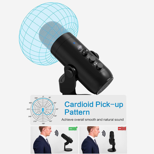 Micrófono Usb Zealsound, Micrófono Condensador Para Computad