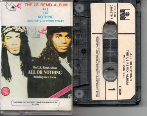 Milli Vanilli All Or Nothing The Us  Cassette Ricewithduck