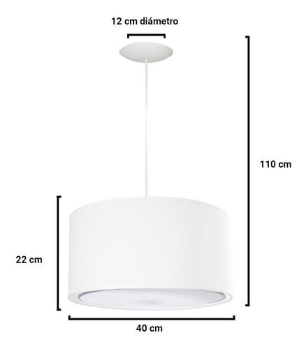 Imagen 3 de 10 de Lampara Colgantes Techo Habitacion 2 Luces Pantalla Tela Led