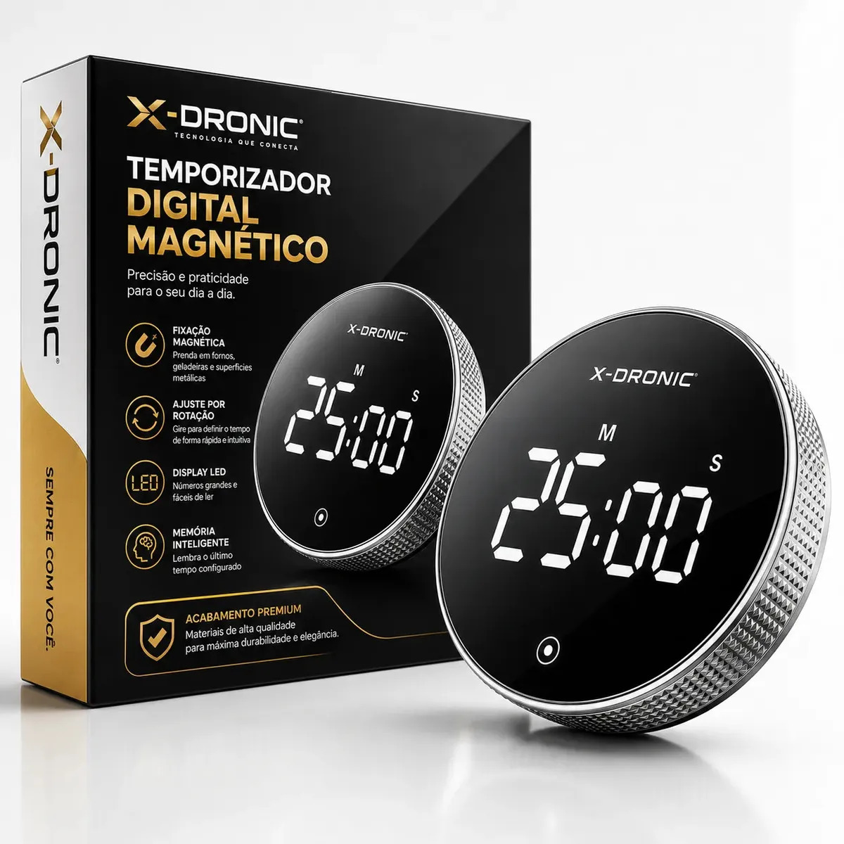 Cronômetro Temporizador Timer Digital de Cozinha Ovo com Ímã LCD Magnético para Cozinhar Alimentos Receitas Controle de Tempo Prático Compacto Uso Doméstico e Cozinha Restaurante P