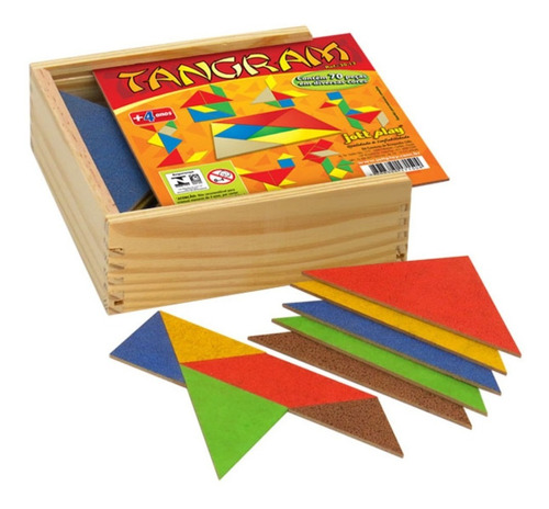 Tangram Em Madeira 10 Jogos 70 Peças Educativo Pedagógico