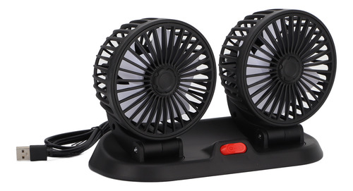 Ventilador Usb Para Coche, Doble Cabezal, 2 Velocidades, Gir