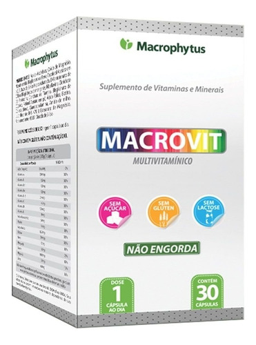 Vitamina Macrovit 350mg 30cáps Combate Cansaço Fadiga Stress