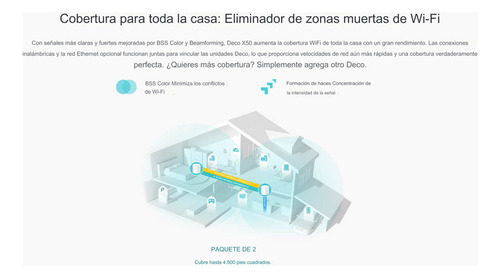 Deco X50 2 Pack Tp-link Mesh Sistema Wifi 6 Ax3000