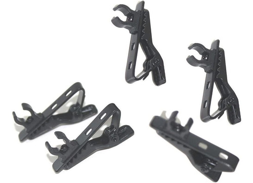 Clip Corbatero Para Microfono De Metal Negro Pack 5