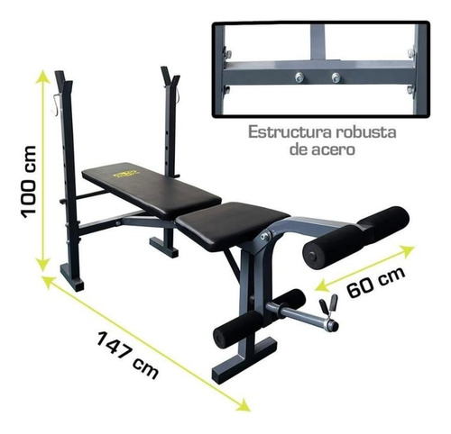 Banco Para Pesas Reclinable Con Rack Athletic Works Wmw-2110