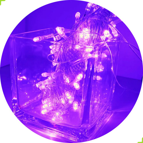 Pisca Pisca Led 100 Lampadas 8 Funções Natalino Natal Cor Das Luzes Violeta-escuro 110v