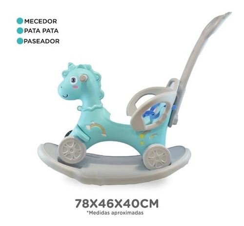 Imagen 3 de 8 de Unicornio Mecedor Pata Pata 3 En 1 Ok Baby +6m