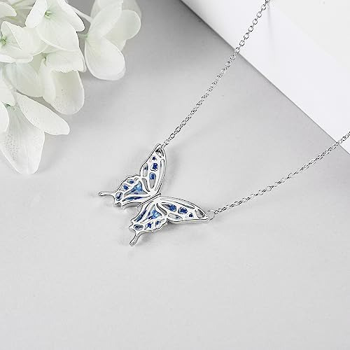 Yafeini Collar De Mariposa De Plata De Ley Con Mariposa Y De