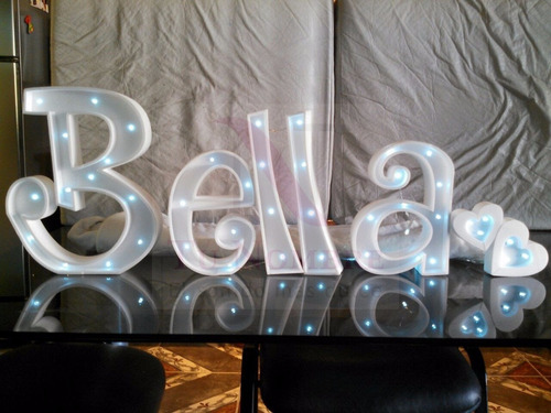 Nombres Iluminados 8 / 9 Letras 15 Cm Polyfan Cartel Luces