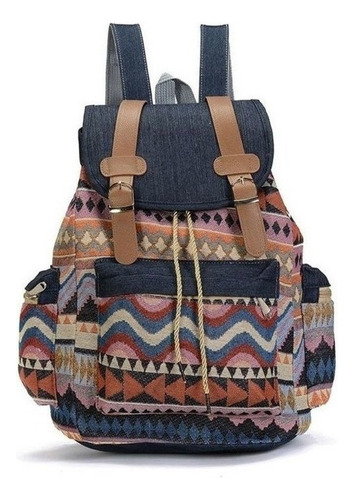 Mochila Vintage De Lona Para Mochila Étnica Bohemian