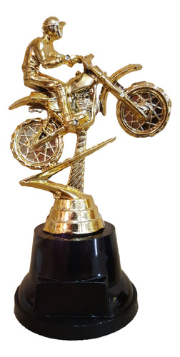Trofeo Plástico Moto Motocross Base Alta - Souvenir