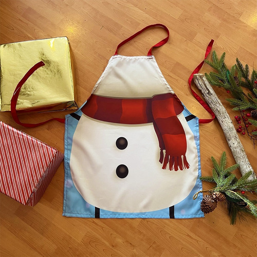 De 2 Mandiles Béla Navideños 55cm Largo X 70cm Ancho Color Santa Claus