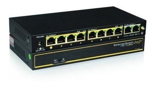 Imagen 1 de 10 de Switch Poe Cctv Ethernet 8 Puertos Cygnus Cy-s1008-120-s2