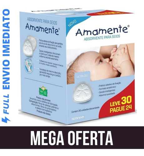 Imagem 2 de 8 de Absorvente Seios Amamente Diurno 30un Premium Anti-vazamento