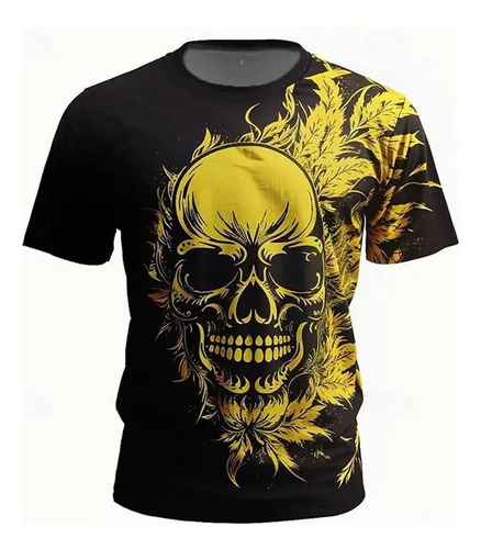 Lhy Camiseta Masculina Y Femenina Impresa En 3d De Calaveras