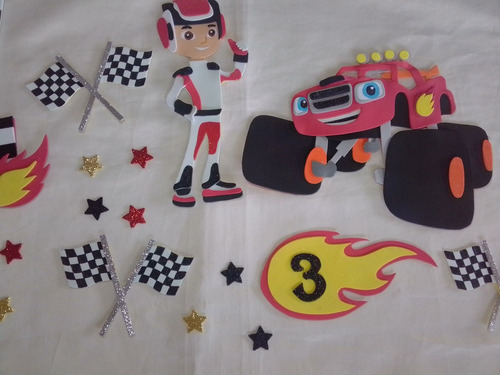 Topper Cake Blaze And The Monsters Machine Personalizado