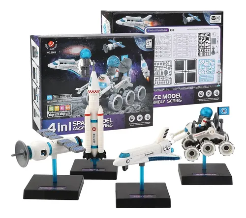 Space Models 4 En 1 Armá 4 Naves Espaciales Con Luces Stem