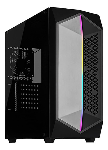 Liqiang Caja Ordenador Panel Frontal Rgb Vidrio Templado Atx