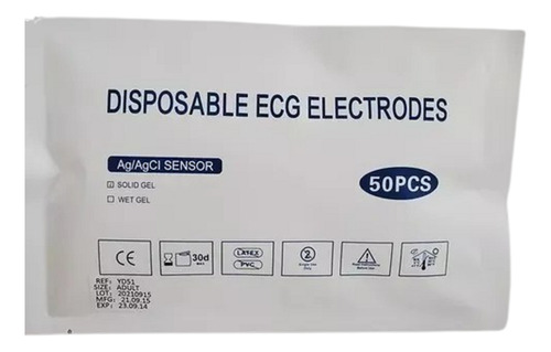 Desechable Electrodos Ecg Electrocardiograma Pqte X 50 Unds