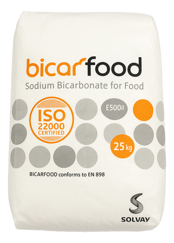 Bicarbonato De Sodio Solvay Maxima Pureza Alimenticio 25 Kg