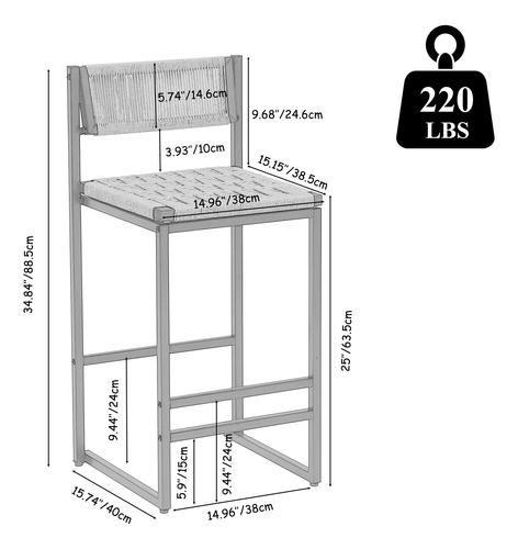 Gfdgfd Taburetes De Bar De Cocina Con Reposapiés Juego De 2