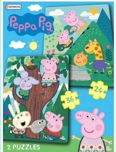 2 Rompecabezas Puzzles Peppa Pig  24 Y 36 Piezas Original