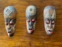 Comprar Máscaras De Madera Pequeñas Combo Por Tres Decoración
