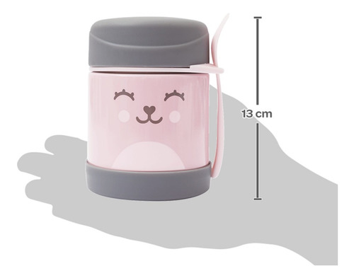 Imagem 4 de 6 de Pote Térmico Infantil Aço Inox Papinha Bebê 320ml C/ Talher